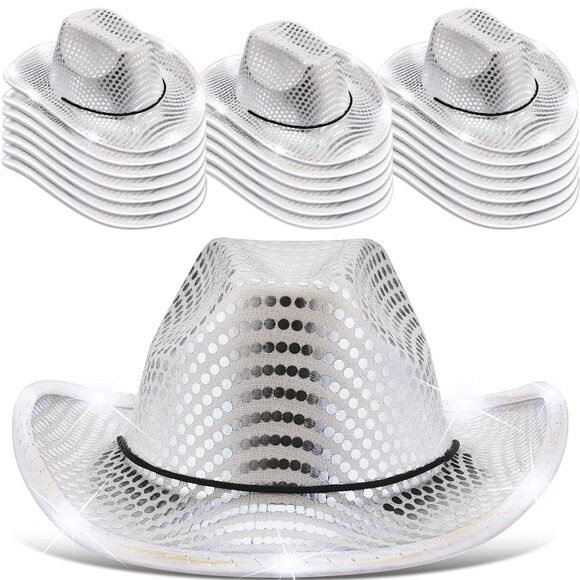 8839 30 Pack Led Lights Cowboy Cowgirl Hat Flashing Led Lights Cowgirl Hat main image 6